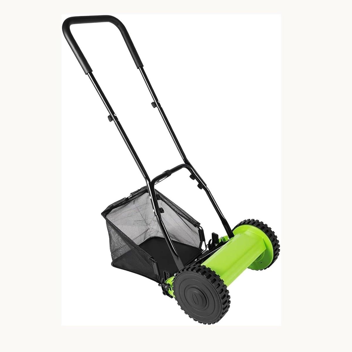 Handmatige Grasmaaier - Duwgrasmaaier Grasveger - Gazon Onderhoud - Met Opvangzak - 12 Inch - Zwart — afbeelding 1