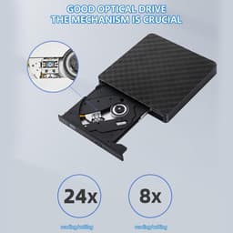 Externe Optische Drive - Schijflezer CD DVD - Data Back-up Maken - Dubbele USB C en 3.0 - 12 cm — thumbnail 2