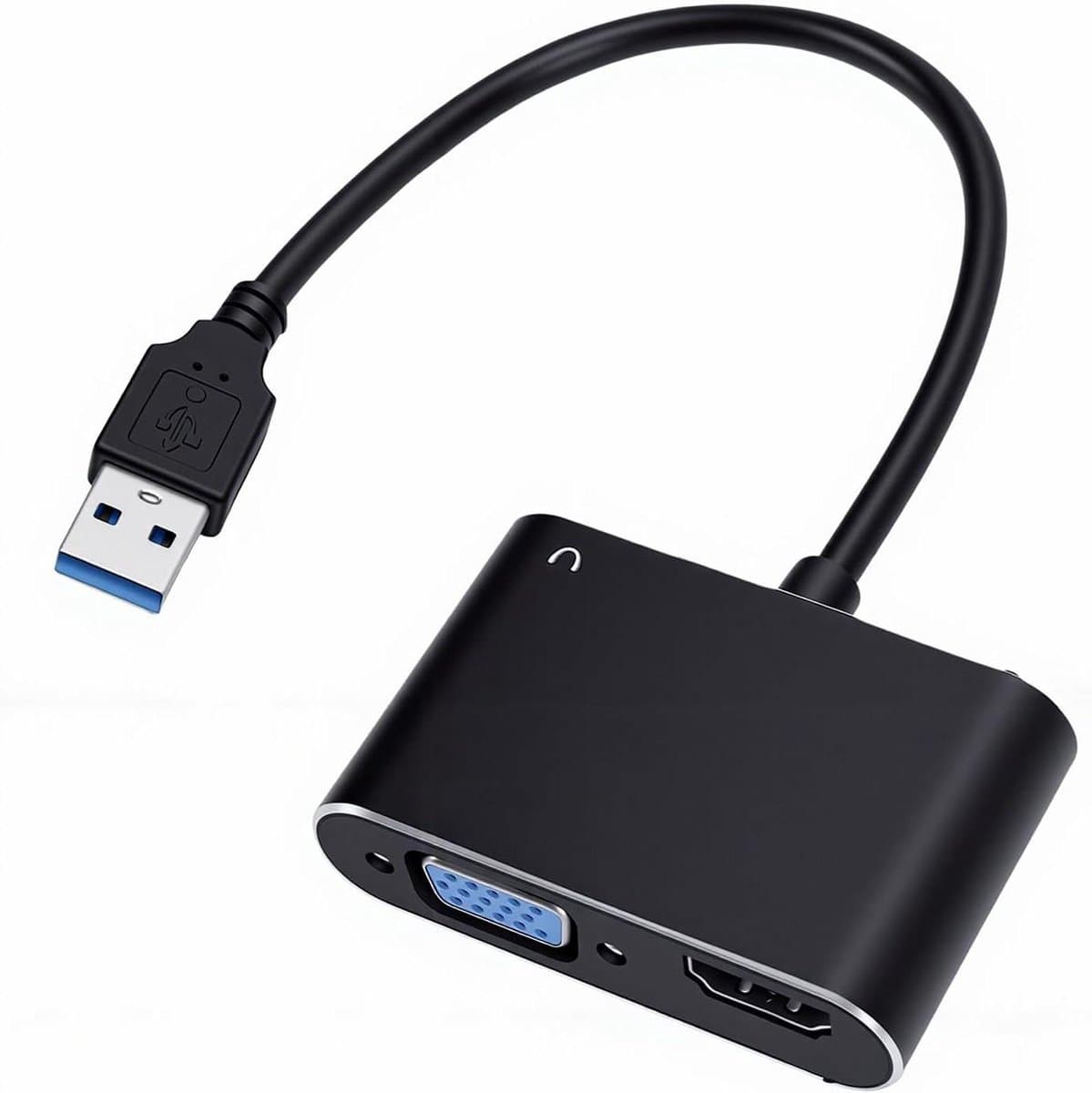 USB naar VGA Adapter - Externe Monitor Adapter - Productiviteit Verhogend - Dual Monitor Ondersteuning - 1920x1080P 60Hz - Zwart — afbeelding 1