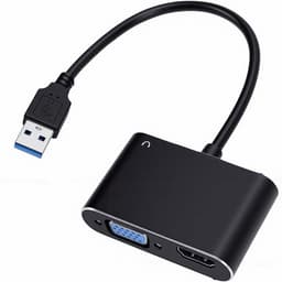 USB naar VGA Adapter - Externe Monitor Adapter - Productiviteit Verhogend - Dual Monitor Ondersteuning - 1920x1080P 60Hz - Zwart — thumbnail 1