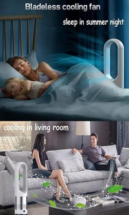 Torenventilator - Bladeless Fan - Kamer Lucht Circuleren - Warm en Koel Functie - 18 inch - Wit — thumbnail 5