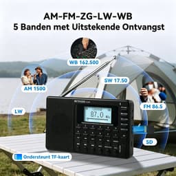 Retekess V115P Noodradio - Draagbare Radio-AM/FM/SW/LW/WB - Weerradio met Zaklamp - 1800mAh Oplaadbare Batterij - voor Noodsituaties & Buiten — thumbnail 4