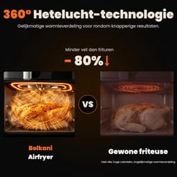 Dubbele Heteluchtfriteuse - Airfryer XL - Gezond Koken - Twee Verticale Kamers - 11 Liter - Zwart en Zilver — thumbnail 3