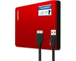 Externe Harde Schijf - Draagbare Opslag - Extra Ruimte Creëren - Supersnelle USB 3.0 - 1TB Capaciteit - Bold Red