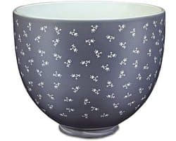 Keramische Mengkom - Bakkom Keuken - Bakken en Mixen - Vintage Floral Design - 4.7 Liter - Blauw