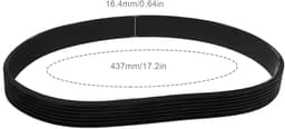 SnelShoppen - Molen Aandrijfsnaar Rubber Zwart 16,4mm Breed 437mm Omtrek Geschikt voor Grasmaaier — thumbnail 3