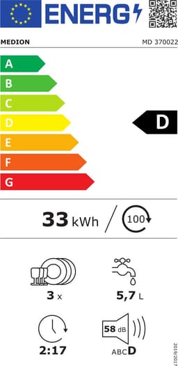 MEDION Mini Vaatwasser DWT30, 3 Couvert, Tafelvaatwasser, werkt met of zonder wateraansluiting, 6 Programma’s, UV Licht, Ventilatiedroging, Touch Display, vrijstaand, MD370022 — thumbnail 2