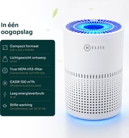 H Élite Luchtreiniger Wit - luchtbevochtiger - air purifier - luchtreiniger slaapkamer - luchtreiniger huisdieren - luchtbevochtiger draadloos — thumbnail 3