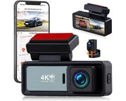 SnelShoppen - 4K Dual Dashcam Voor Auto - Voor- en Achtercamera - GPS, Nachtzicht, 150° Hoek, G-Sensor, 24/7 Parkeermodus - Hoogwaardige Beveiliging