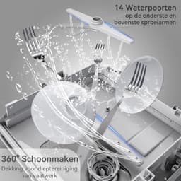 SP® Mini Vaatwasser - Vrijstaande Vaatwasser - Afwasmachine - Grijs - 43cm x 43cm x 46cm — thumbnail 3