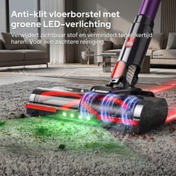 Lubluelu G20 Draadloze Steelstofzuiger 50Kpa- 5 in 1 Handstofzuiger - Zelfstaand Design - 45 Min Gebruikstijd - Verwijderbare Batterij- Anti-klit Borstel - HEPA-filter - LED-koplampen — thumbnail 4