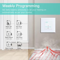 Slimme Waterthermostaat - Programmeerbare Regelaar - Verwarming Instellen - App en Spraakbediening - 240 Volt - Wit — thumbnail 5