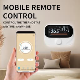 Slimme Thermostaat - Verwarming Controller - Energie Besparen - App Bediening - Draadloos - Wit — thumbnail 4