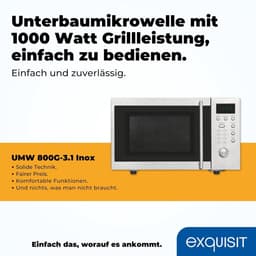 Onderbouw Magnetron - Inbouw Oven - Snel Gerechten Verwarmen - Met Grillfunctie - 20 Liter - Zilverkleurig — thumbnail 3