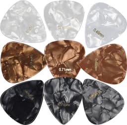 kwmobile gitaar plectrums - Verschillende diktes - Voor akoestische-, elektrische- en basgitaren - Plectrumset - 9 stuks — thumbnail 2