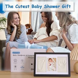 Baby hand- en voetafdruk makers kit voor pasgeboren geschenken - Gepersonaliseerde mijlpaal cadeau en geheugen fotolijsten — thumbnail 2