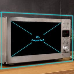 SNJY® Magnetron Vrijstaand - Microgolf - Microwave - 40D x 50B x 32H cm - 20 Liter - Grijs — thumbnail 5
