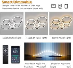 Plafondventilator met Verlichting en Afstandsbediening - Dimbare LED Ventilator voor Slaapkamer en Keuken — thumbnail 2