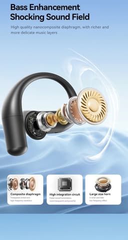 Oortjes Draadloos- Open-Ear-Bone Conduction headphone-Sport Volledig Draadloze on-ear Oortjes -Bluetooth Headset met Oplaadcase- Bluetooth 5.4- Touch Control Open Oor waterdichte oortelefoon — thumbnail 4