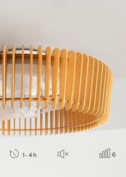 CREATE - Plafondventilator 20W stil Ø58cm richtingsschoepen met LED verlichting - Wit / Licht hout - WIND CRAFT — thumbnail 3