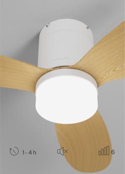 CREATE - 40W stille plafondventilator Ø132 cm - Wit / Licht hout - Met licht - WIFI + Afstandsbediening - WIND LITE — thumbnail 5