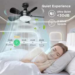 Plafondventilator met LED Verlichting en Afstandsbediening - Geluidsloos, Dimbaar en Verstelbare Snelheid - Ideaal voor Thuis en Kantoor — thumbnail 1
