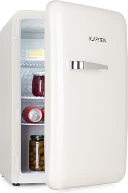 Klarstein Minibar Audrey Mini - kleine koelkast, compacte , vrijstaand, compressiekoeling, inhoud, koeltemperatuur: 0 - 10 °C, minikoelkast met een inhoud van 70 liter, wit - voor Kantoor - voor Keuken - Verstelbaar - Mini Fridge — thumbnail 1