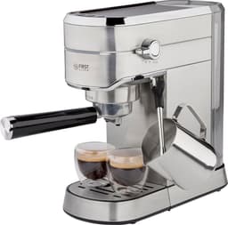 TZS First Austria Pistonmachine - 1450W - Espressomachine - Koffiezetapparaat - 15Bar - RVS — thumbnail 1