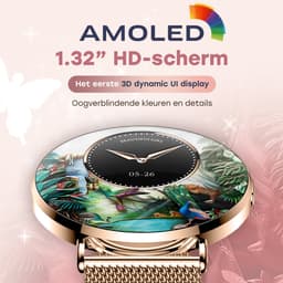 Bizoule Smartwatch Lunita - AMOLED - Rosé-Goud - 41mm - Horloge met Belfunctie - Stappenteller - Android en iOS — thumbnail 3