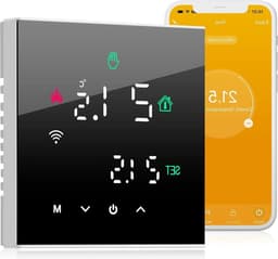 Slimme WiFi Thermostaat voor gasketel - Programmeerbaar - Tuya & Smart Life App - Digitaal LCD-touchscreen - Zwart-Temperatuurregelaar — thumbnail 1