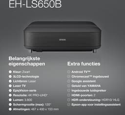 Epson EpiqVision Ultra EH-LS650B beamer (zwart) — thumbnail 2