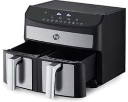 Equivera Dubbele Airfryer - Dubbele Mand - Dual Cook - Heteluchtfriteuse - Verschillende Programma's - Dual Zone - Mega