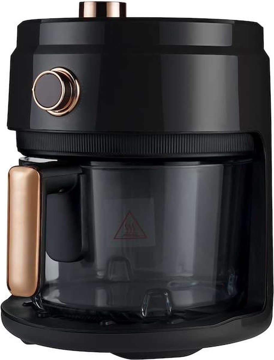 Hyundai Electronics - Airfryer met glazen pot - 3.5 Liter - Zwart Rose Goud — afbeelding 1