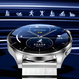 Forever, Luxe herenhorloge met verbinding belt sport gezondheid volgen waterdichte Grand 2, Zilveren — thumbnail 2