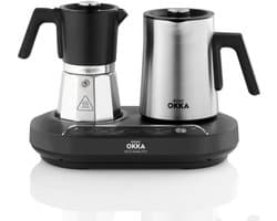 Arzum OKKA Rich Moka Koffiepot OK0027-0500 | RVS/Zwart - Moka- en Espressopot - 7 functies - 1350W