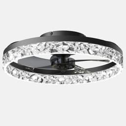 Luxe Plafondventilator - Met LED Verlichting - Dimbaar - Zwart - 50cm — thumbnail 1