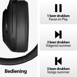 Draadloze Bluetooth Koptelefoon Noise Cancelling - Hybrid ANC - Bluetooth 5.3 - 60 Uur Batterij - Headset met Microfoon Noise Cancelling ENC - Koptelefoon met draad modus - Extra Bass - Equalizer App - Zwart — thumbnail 5