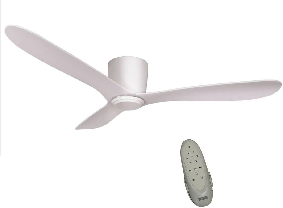 Plafondventilator met Afstandsbediening Ø 132 cm – Fluisterstil – Energiezuinig – 6 Snelheden – Zomer- & Winterstand – Aeolus Cetus Eco Wit — afbeelding 1