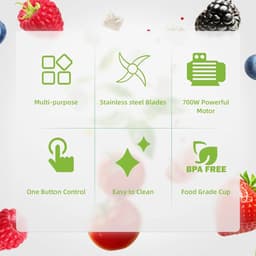 Multifunctionele Keukenmachine 3-In-1 - 700W - 1.2 liter - Makkelijk Schoon Te Maken - Compact - Juicer - Maler - Blender - Hakmolen - Smoothie - Mixer — thumbnail 3
