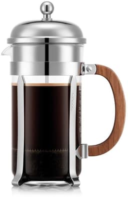 Bodum 11652-16-107, Franse druk, 1 l, Roestvrijstaal, Transparant, Roestvrijstaal, Hout, 8 kopjes, 141 mm — thumbnail 1