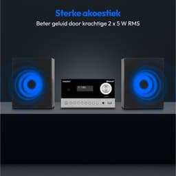 MEDION E64088 Micro Audio Systeem Compact Systeem (DAB+, CD speler. PLL FM-radio, Bluetooth, USB-aansluiting, sleeptimer, MP3, LCD-scherm met 12/24-uurs weergave) — thumbnail 2