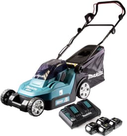 Makita DLM 432 PT4 accumaaier 36 V (2x 18 V) 43 cm + 4x accu 5,0 Ah + dubbele lader — thumbnail 2