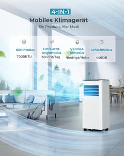 Mobiele Airco - Airconditioning - Ventilatoren - Airco Zonder Afvoerslang - Wit — thumbnail 5
