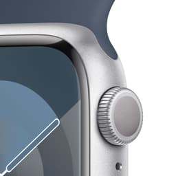 Apple Watch Series 9 - GPS + Cellular - 41mm - Silver Aluminium Case with Storm Blue Sport Band - S/M — thumbnail 3