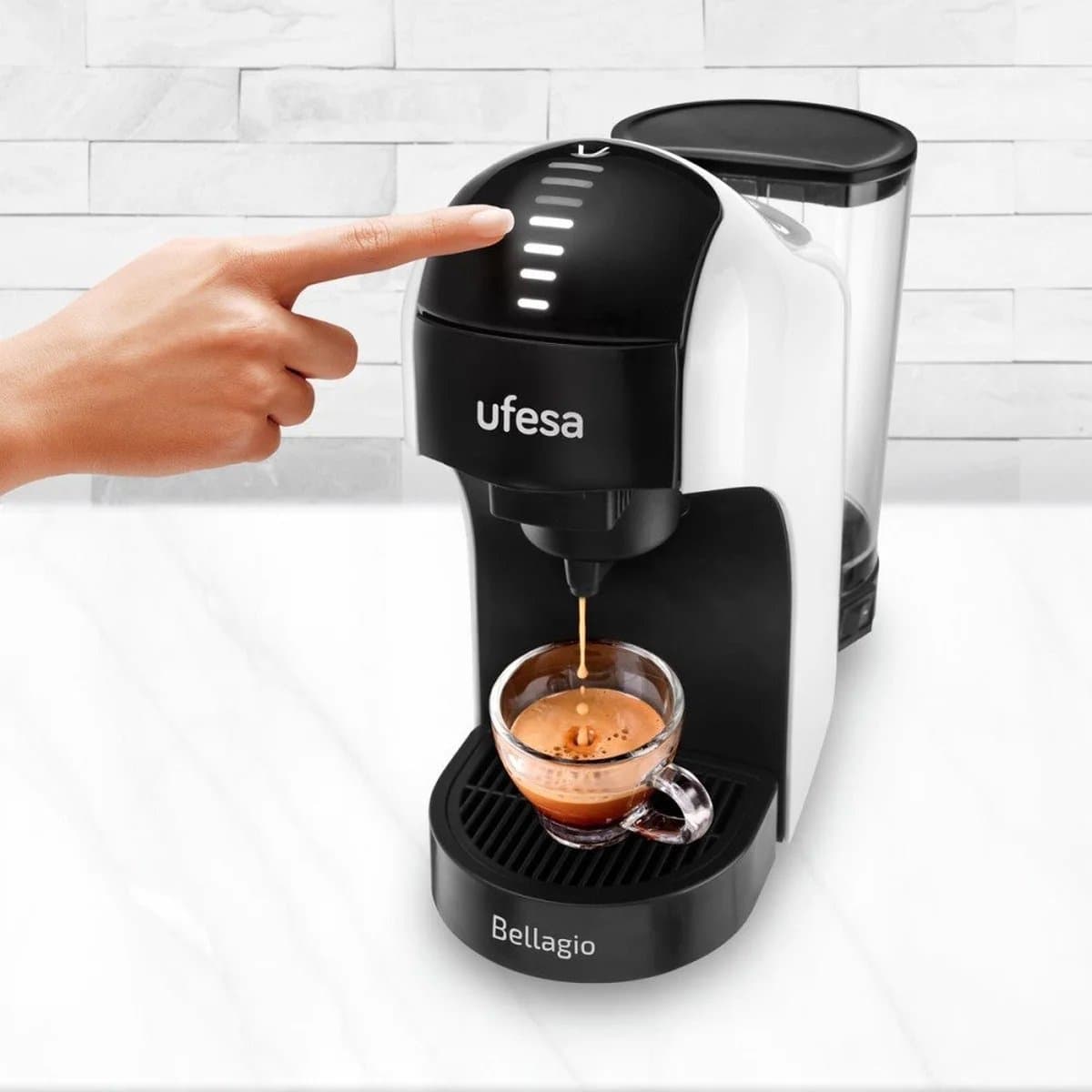 Ufesa Bellagio Bianca Koffiepadmachine 3 in 1 Nespresso Dolce Gusto & verse koffie — afbeelding 1