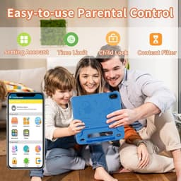 Mrs. Jones 10-inch Android kindertablet met octa-core processor en 10GB RAM - 64GB ROM - 1TB uitbreiding - 8000mAh - FHD touchscreen - WLAN - Bluetooth - GPS - dubbele camera (Blauw) . — thumbnail 3