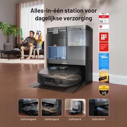 eufy X10 Pro Omni Robot Stofzuiger en Mop - 8.000 Pa zuigkracht - Dubbele dweilpads met 12 mm auto-lift en tapijtdetectie - Herkent 100+ objecten voor obstakelvermijding - Alles-in-één station voor dagelijks onderhoud — thumbnail 2