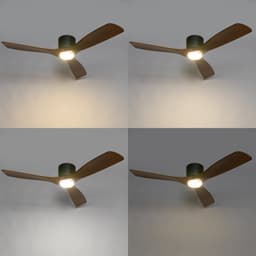 QAZQA jerri - Dimbare LED Plafondventilator met Verlichting | Lamp en Afstandsbediening - 1 lichts - Ø 131.5 cm - Bruin - Woonkamer | Slaapkamer | Keuken — thumbnail 3