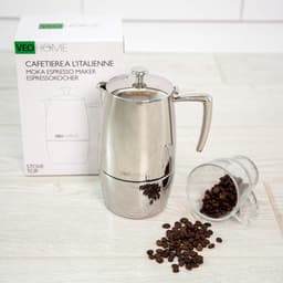 Espresso Koffiezetapparaat Moka Pot - 10 kopjes 500ml RVS Inductie Kookplaat - Vaatwasmachinebestendig - Italiaanse Stijl Caffe Machine — thumbnail 2