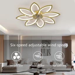Plafondventilator met Verlichting - Met Afstandbediening - Stil in Gebruik - Stille Plafondventilator - Verlichting Woonkamer — thumbnail 5